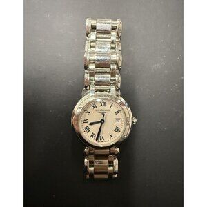 Longines PrimaLuna Swiss-Made Stainless Steel Ladies Watch With Roman Numerals &